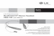 LG Electronics BLUETOOTH Stereo Headset HBS-700 User …