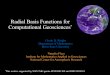 Radial Basis Functions for Computational Geosciences