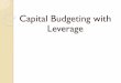 Capital Budgeting with Leverage