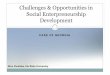 Challenges & Opportunities in Social Enterpreneurship 