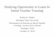 Studying Opportunity to Learn In Initial Teacher Training