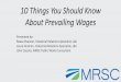 10 Things You Should Know About Prevailing Wages