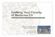 Crafting Your Faculty of Medicine CV Final Version 