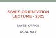 SIWES ORIENTATION LECTURE - 2021