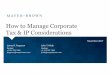 How to Manage Corporate Tax & IP Considerations