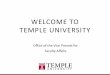 WELCOME TO TEMPLE UNIVERSITY