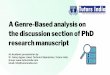 A Genre-Based analysis on the discussion section of PhD Research Manuscript