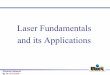 Laser Fundamentals and its Applications