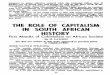 THE ROLE OF CAPITALISM IN SOUTH AFRICAN HISTORY