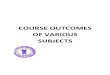 COURSE OUTCOMES OF VARIOUS SUBJECTS