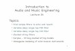 Introduction to Audio and Music Engineering