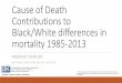 Cause of Death Contributions to Black/White differences in 