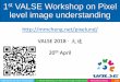 1st VALSE Workshop on Pixel level image understanding