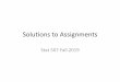 Solutions to Assignments