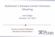 Alzheimer’s Disease Center Directors Meeting