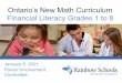 Ontario’s New Math Curriculum Financial Literacy Grades 1 to 8