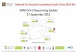 SARS-CoV-2 Sequencing Update 27 September 2021