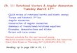Ch. 11: Rotational Vectors & Angular Momentum Tuesday …