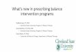 What’s new in prescribing balance intervention programs