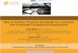 How to Achieve Practice Standards for Licensure and 