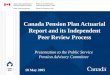 Canada Pension Plan Actuarial Report and its Independent 