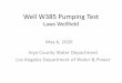 Well W385 Pumping Test - Inyo County Water Department
