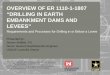 Overview of ER 1110-1-1807 “Drilling in earth embankment 