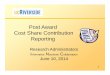 Post Award Cost Share Contribution Reporting