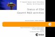 Status of ESA Geant4 R&D activities