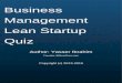 Cover Page Business Management Lean Startup Quiz