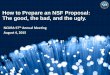 How to Prepare an NSF Proposal: The good, the bad, and the 