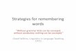 Strategies for remembering words - Essex