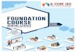 FOUNDATION COURSE - A-Cube IAS