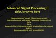 Advanced Signal Processing II - University of Arizona