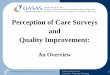 Perception of Care Surveys and Quality Improvement