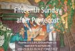 Fifteenth Sunday after Pentecost - Vanderbilt University
