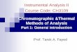 Chromatographic &Thermal Methods of Analysis