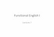 Functional English I