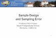 Sample Design and Sampling Error