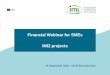 Financial Webinar for SMEs IMI2 projects