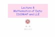 Lecture 8 Mathematics of Data: ISOMAP and LLE