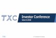 Investor Conference - TXC Corp