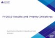 FY2019 Results and Priority Initiatives