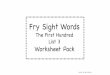 Fry Sight Words - The Inspired Educator