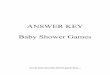 ANSWER KEY Baby Shower Games