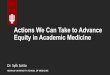 Actions We Can Take to Advance Equity in Academic Medicine