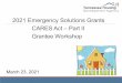 2021 Emergency Solutions Grant s CARES Act – Part II 