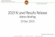 2018 N Level Results Release - Ministry of Education
