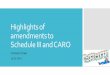 Highlights of amendments to Schedule III and CARO