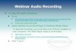 Webinar Audio Recording